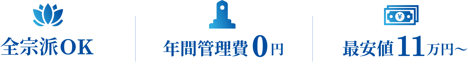 全宗派OK 年間管理費0円 最安値11万円~