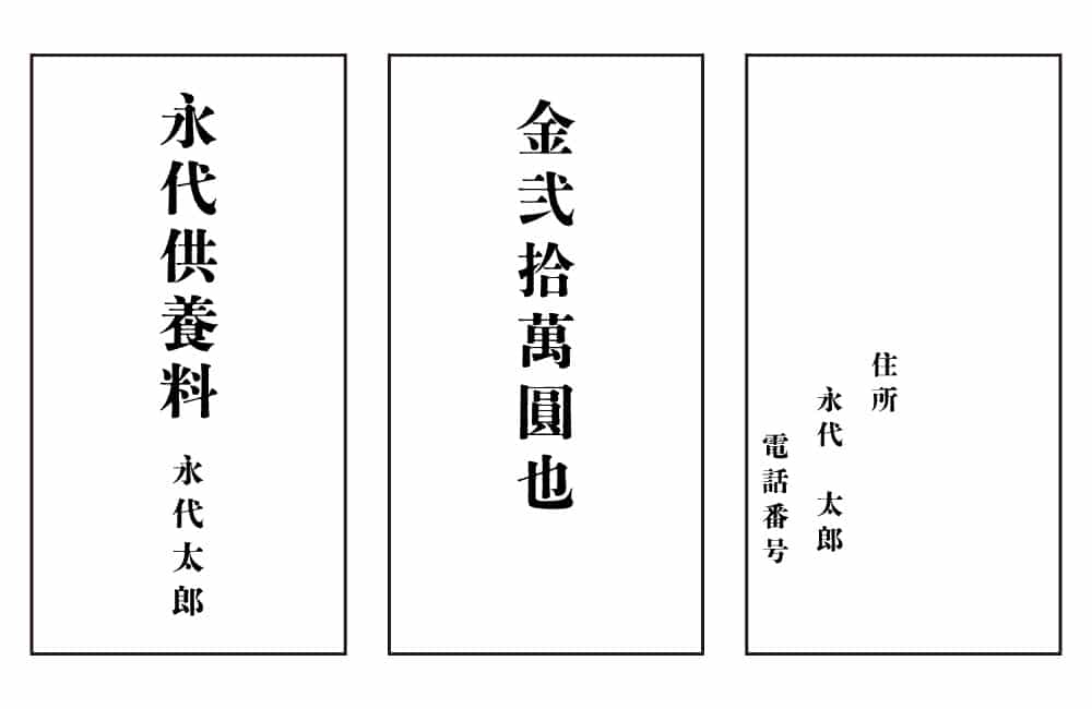 永代供養料の封筒の書き方